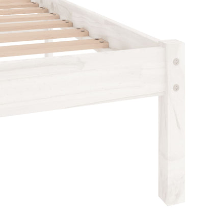 810018 vidaXL Bed Frame without Mattress White Solid Wood 140x200 cm