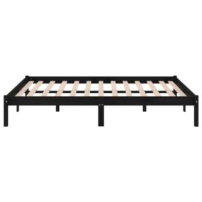 Bed Frame | Black | Solid pinewood | King Size | Durable | Bed Frame