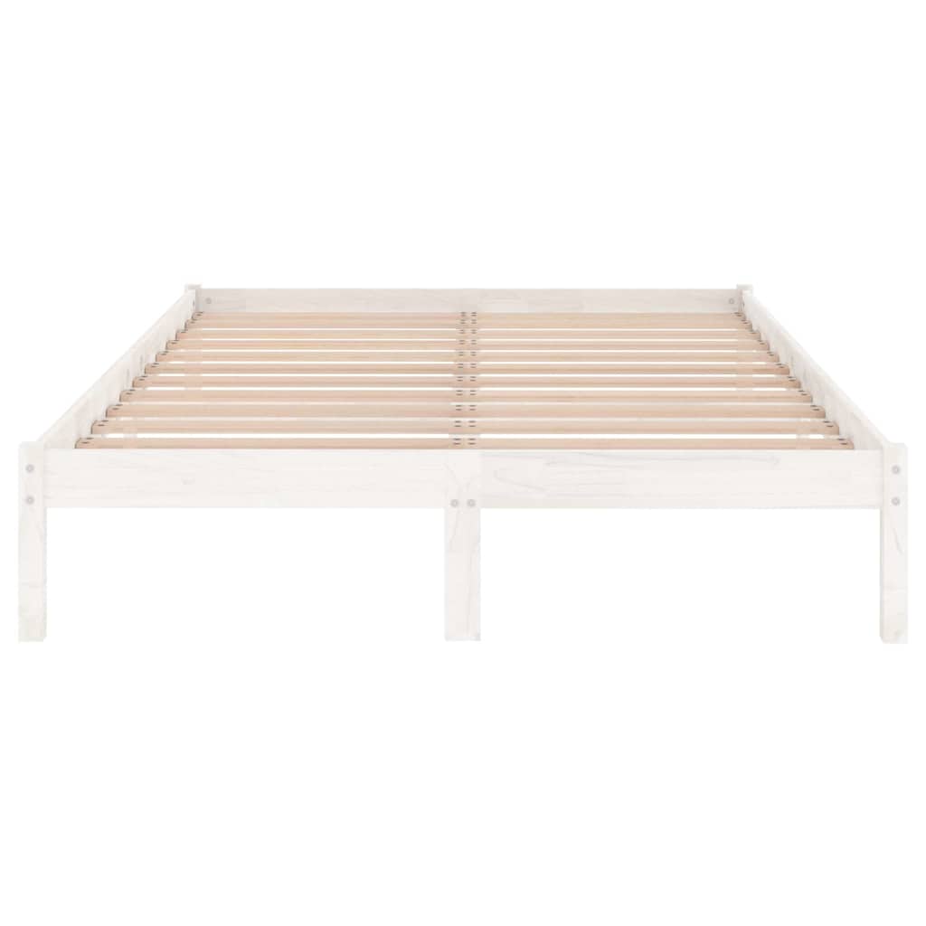 Bed Frame without Mattress White Solid Wood Super King Size