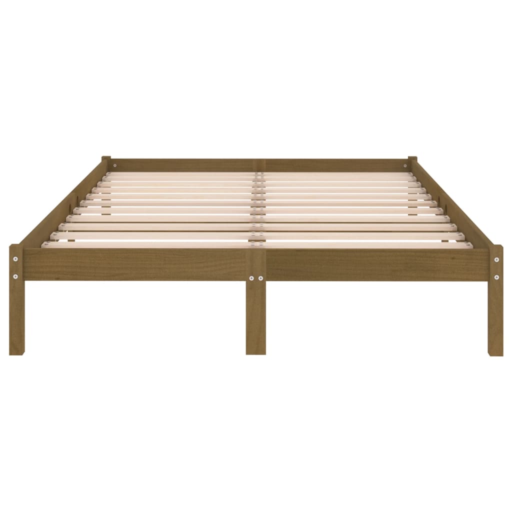 Bed Frame | Honey brown | Solid pine wood | 200x200 cm | Durable