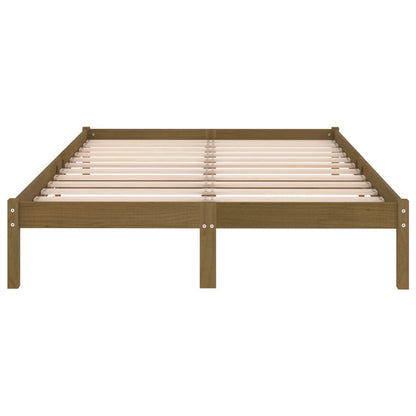 Bed Frame | Honey brown | Solid pine wood | 200x200 cm | Durable