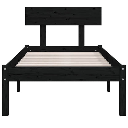 Bed Frame | Black | Solid pine wood | Small Single | Bed Frame