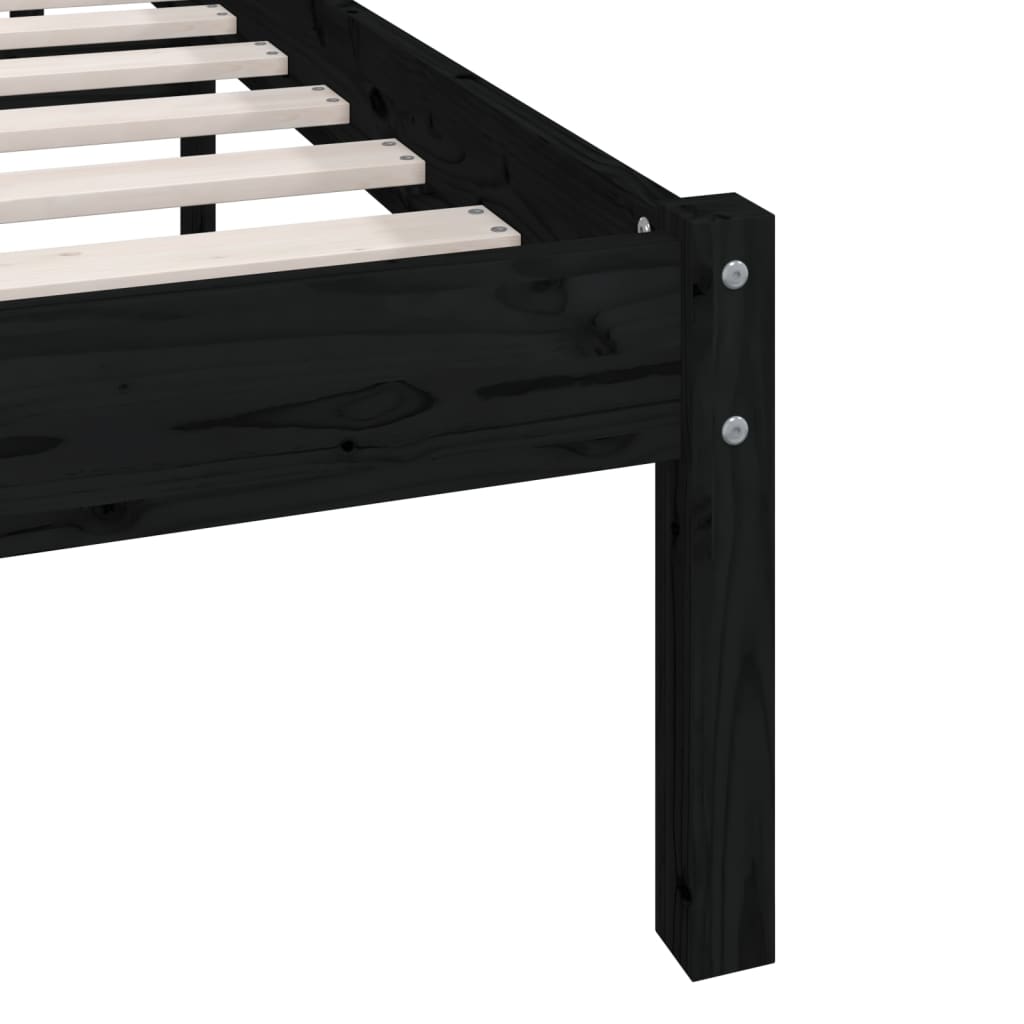 Bed Frame | Black | Solid pine wood | Small Single | Bed Frame
