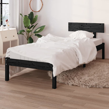 Bed Frame | Black | Solid pine wood | Small Single | Bed Frame