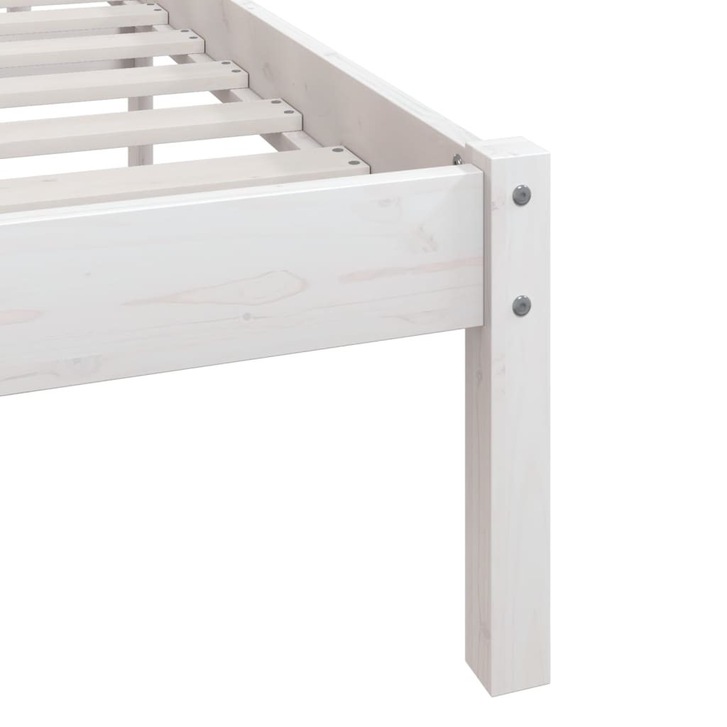 Bed Frame | White | Solid pinewood | Single |  Durable  | Bed Frame