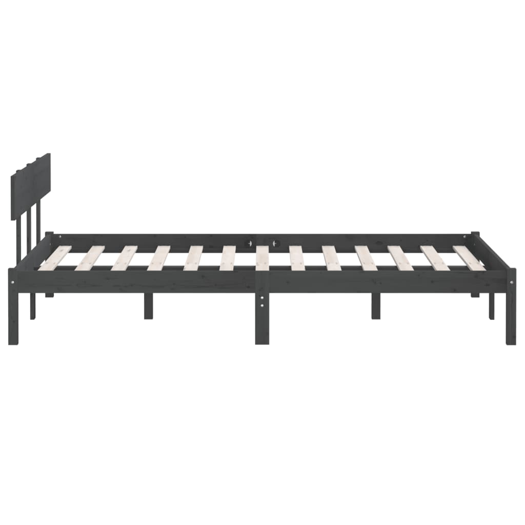Bed Frame without Mattress Grey Solid Wood Small Double