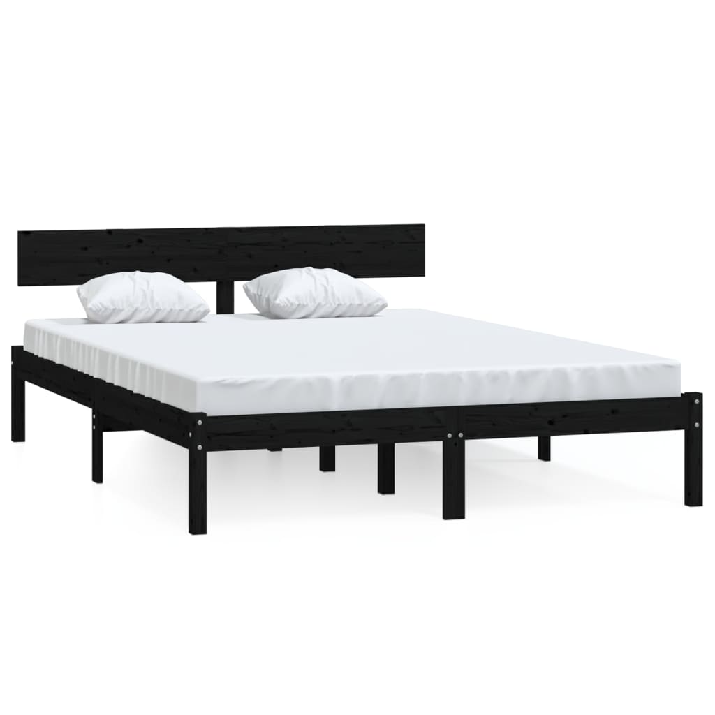 Bed Frame | Black | Solid pinewood | Small Double | Hardwood | Bed Frame