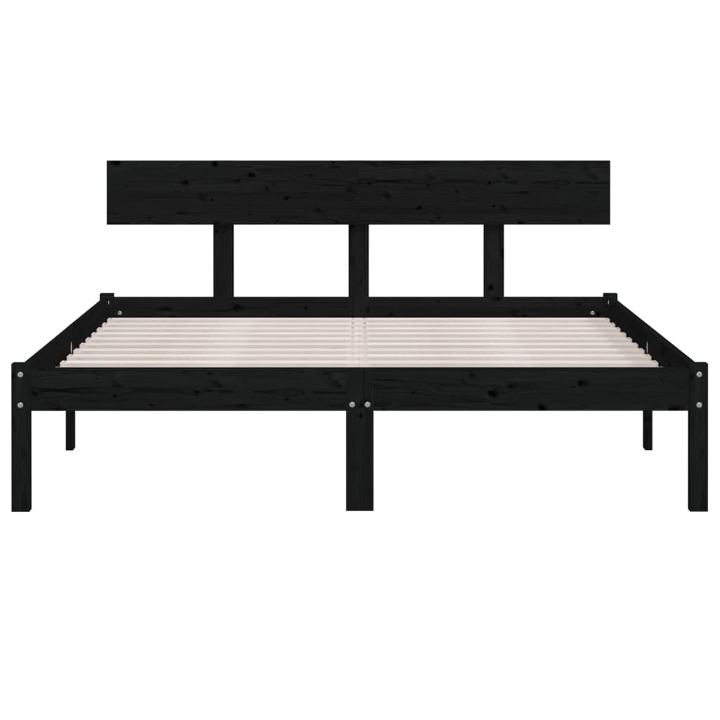 Bed Frame | Black | Solid pinewood | Small Double | Hardwood | Bed Frame