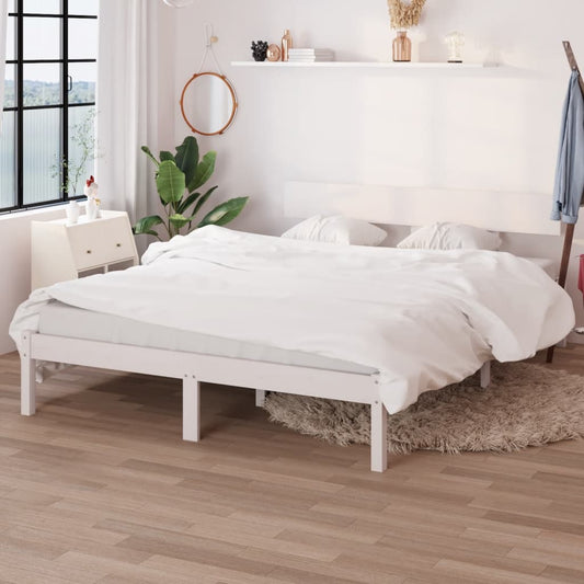 Bed Frame | White | Solid Pine wood | Double | Classic/Traditional