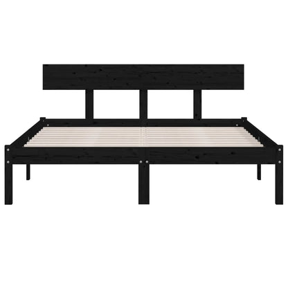 Bed Frame | Black | Solid pine wood | Double | Durable | Bed Frame