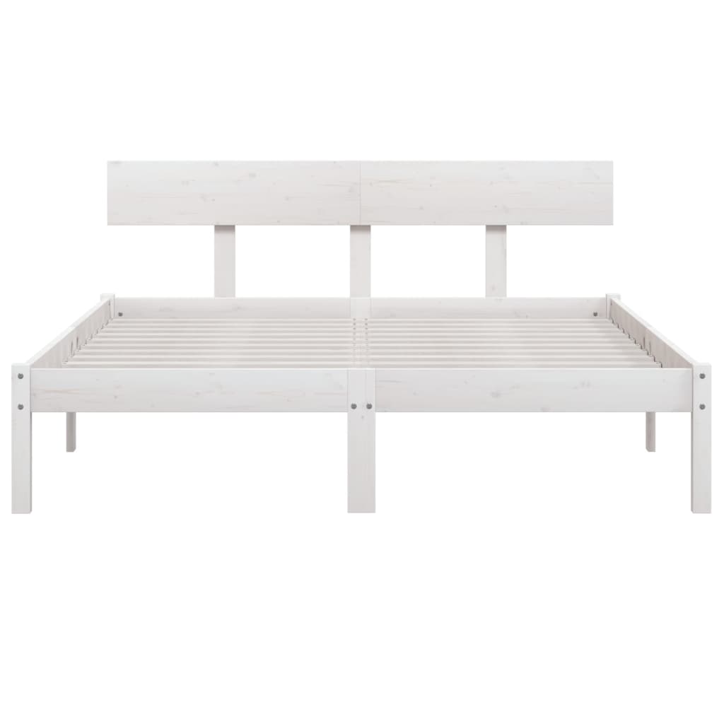 Bed Frame | White | Solid Pinewood | Double | Durable | Bed Frame