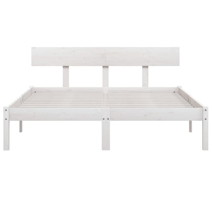 Bed Frame | White | Solid Pinewood | Double | Durable | Bed Frame