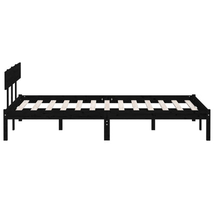Bed Frame | Black | Solid pine wood | Double | Durable | Bed Frame