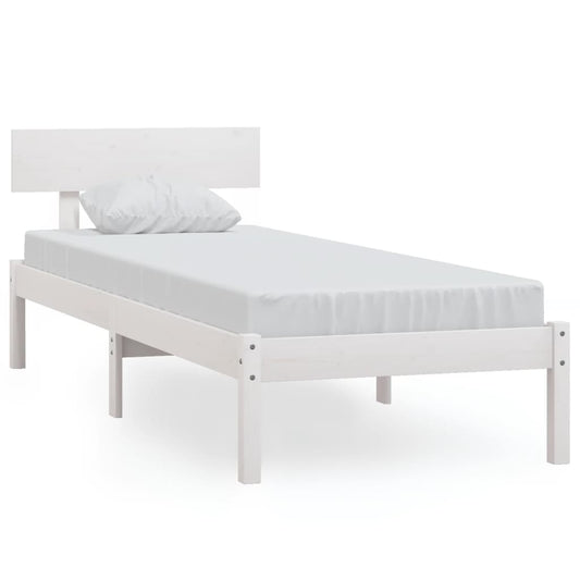 Bed Frame | White | Solid Pinewood | Single | Durable | Bed Frame