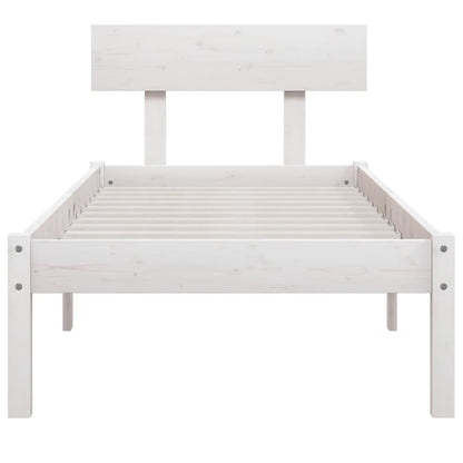 Bed Frame | White | Solid Pinewood | Single | Durable | Bed Frame