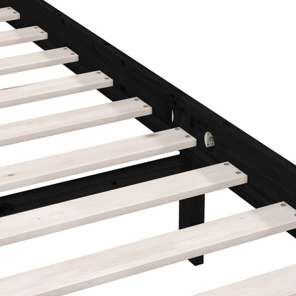 Bed Frame without Mattress Black Solid Wood 90x200 cm