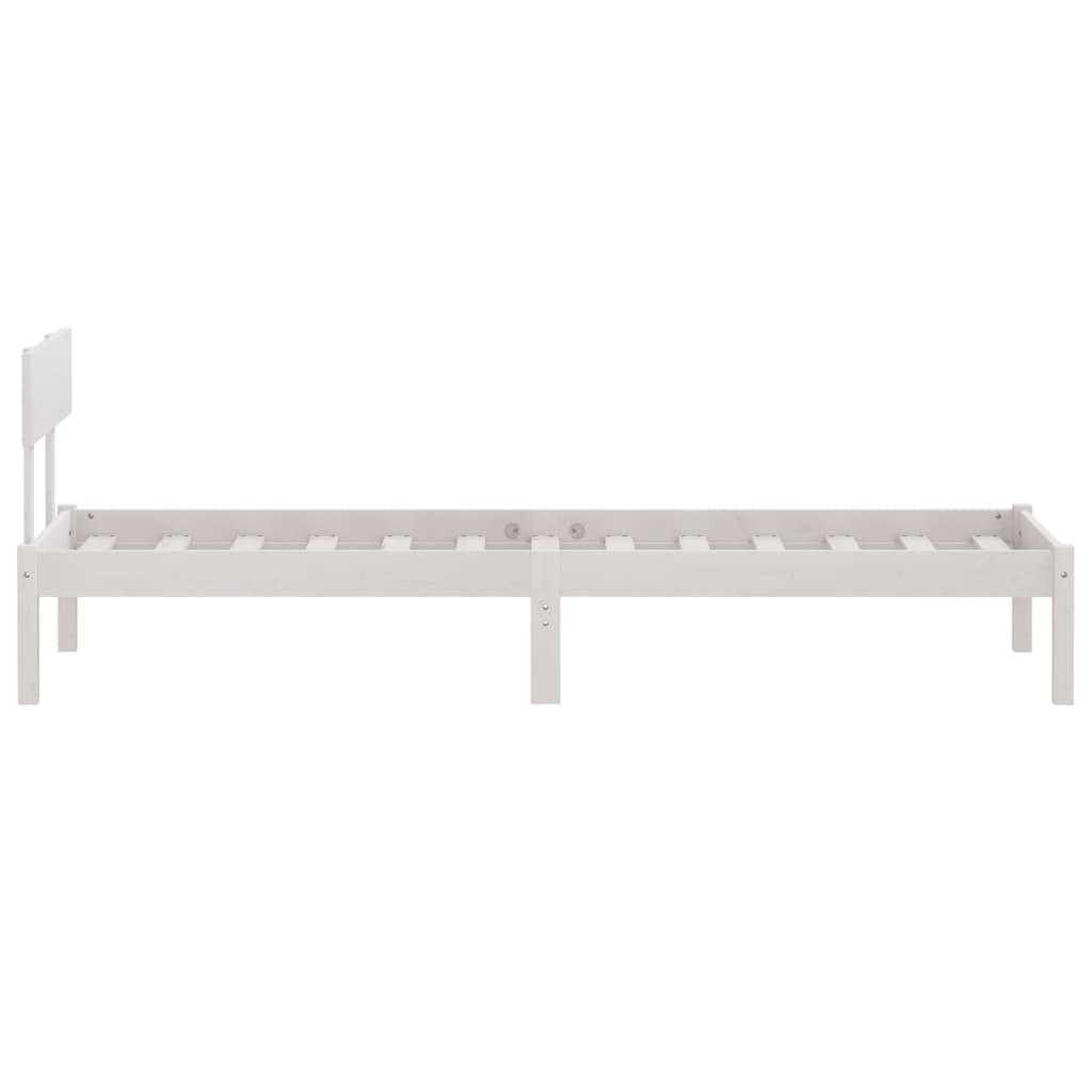 Bed Frame | White | Solid Pine Wood | Single | Sturdy | Bed Frame