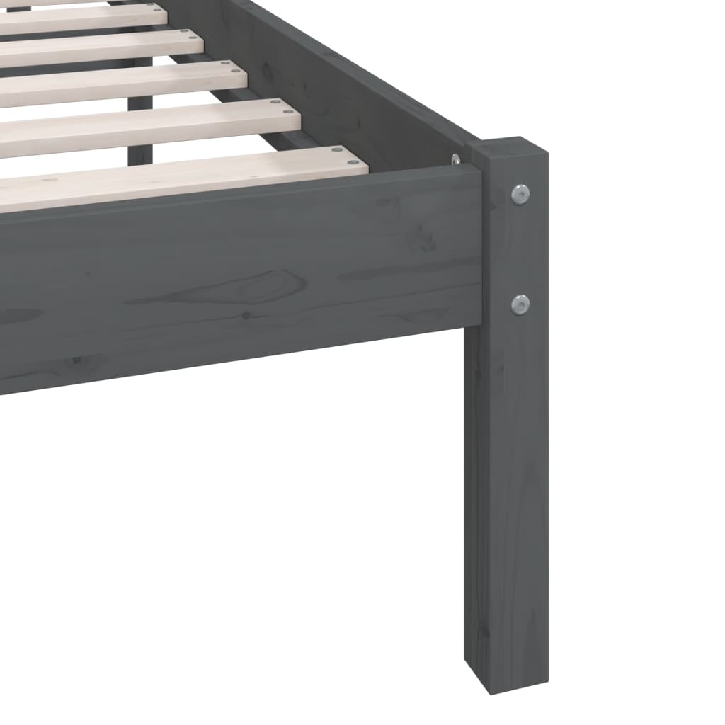 Bed Frame | Grey | Solid pine wood | Single | Classic/Traditional