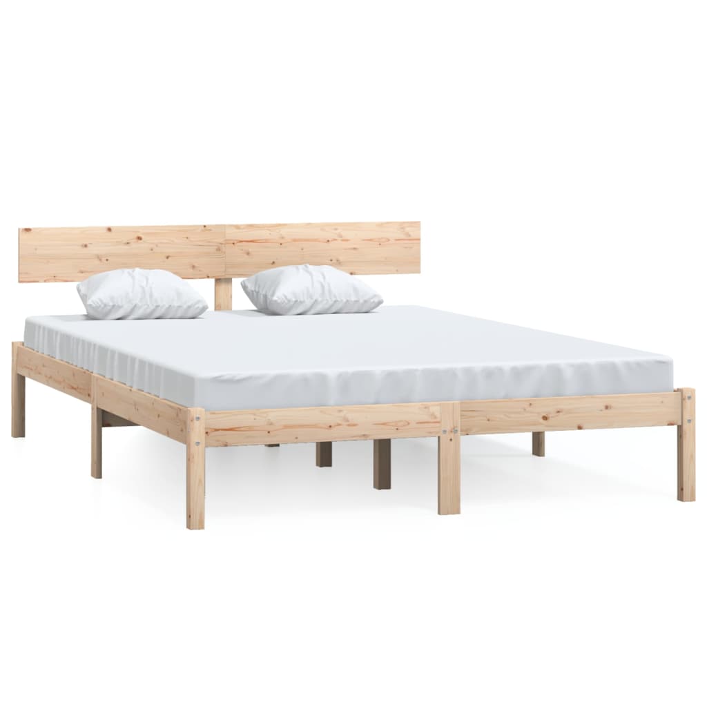 Bed Frame | Natural Wood | Solid pine wood | 120x200 cm | Durable