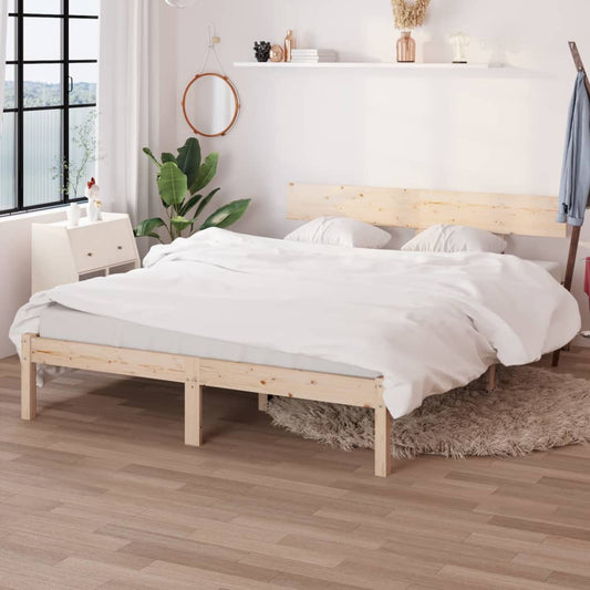 Bed Frame | Natural Wood | Solid pine wood | 120x200 cm | Durable