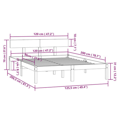 Bed Frame | White | Solid Pine Wood | Double | Minimalistic | Bed Frame