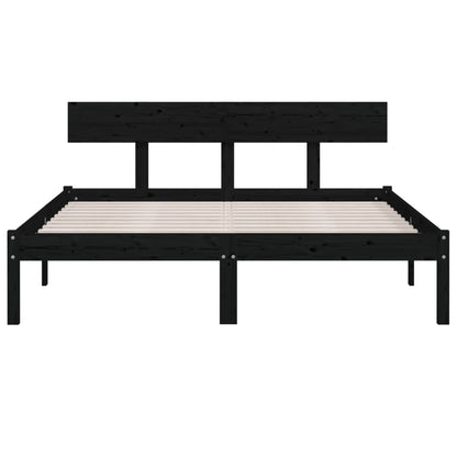 Bed Frame | Black | Solid pinewood | Double Bed | Durable | Bed Frame