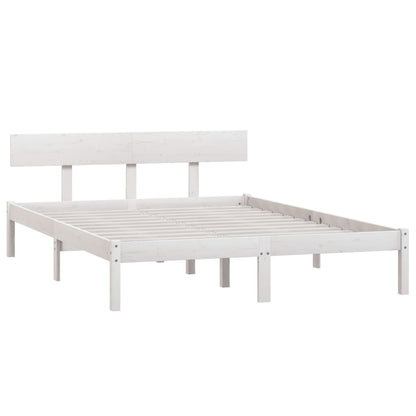 Bed Frame | White | Solid Pine Wood | King Size | Classic/Traditional