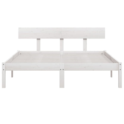 Bed Frame | White | Solid Pine Wood | Double | Durable | Bed Frame
