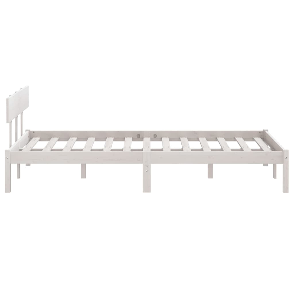 Bed Frame | White | Solid Pine Wood | Double | Durable | Bed Frame