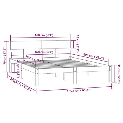 Bed Frame | White | Solid Pine Wood | Double | Durable | Bed Frame