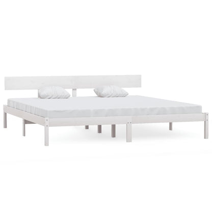 Bed Frame | White | Solid pine wood | Super King |  Durable | Bed Frame