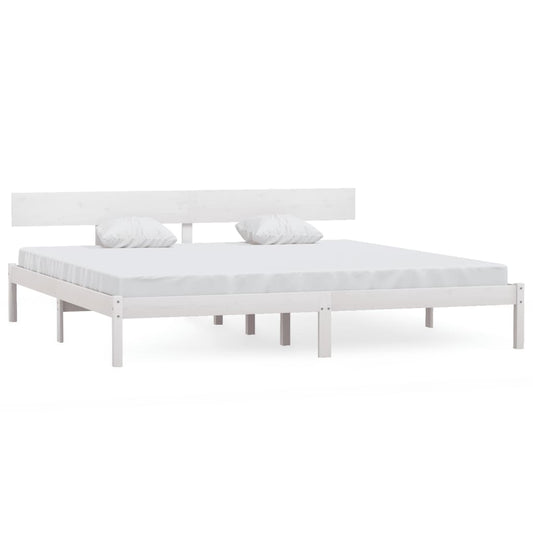 Bed Frame | White | Solid pine wood | Super King |  Durable | Bed Frame
