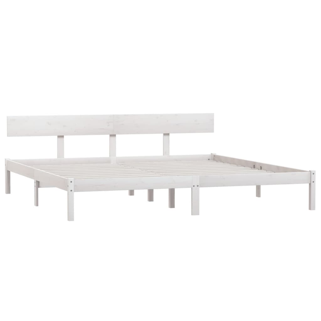Bed Frame | White | Solid pine wood | Super King |  Durable | Bed Frame