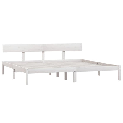 Bed Frame | White | Solid pine wood | Super King |  Durable | Bed Frame