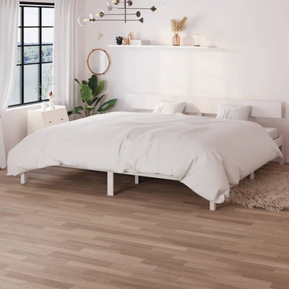 Bed Frame | White | Solid pine wood | Super King |  Durable | Bed Frame