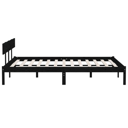 Bed Frame | Black | Solid pinewood | Super King |  Sturdy | Bed Frame