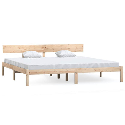 Bed Frame | Natural wood | Solid pine wood (untreated) | Double |  Tough