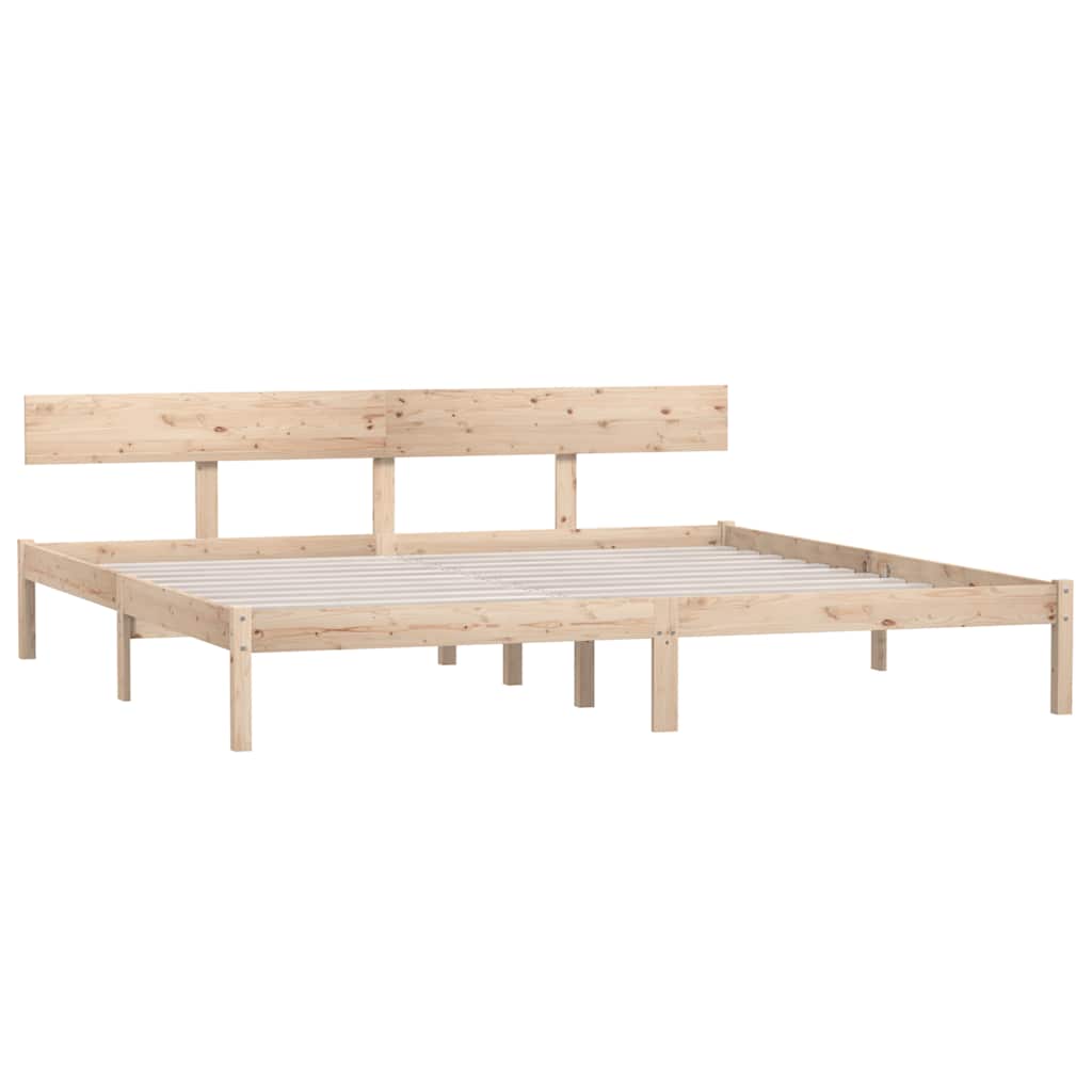 Bed Frame | Natural wood | Solid pine wood (untreated) | Double |  Tough