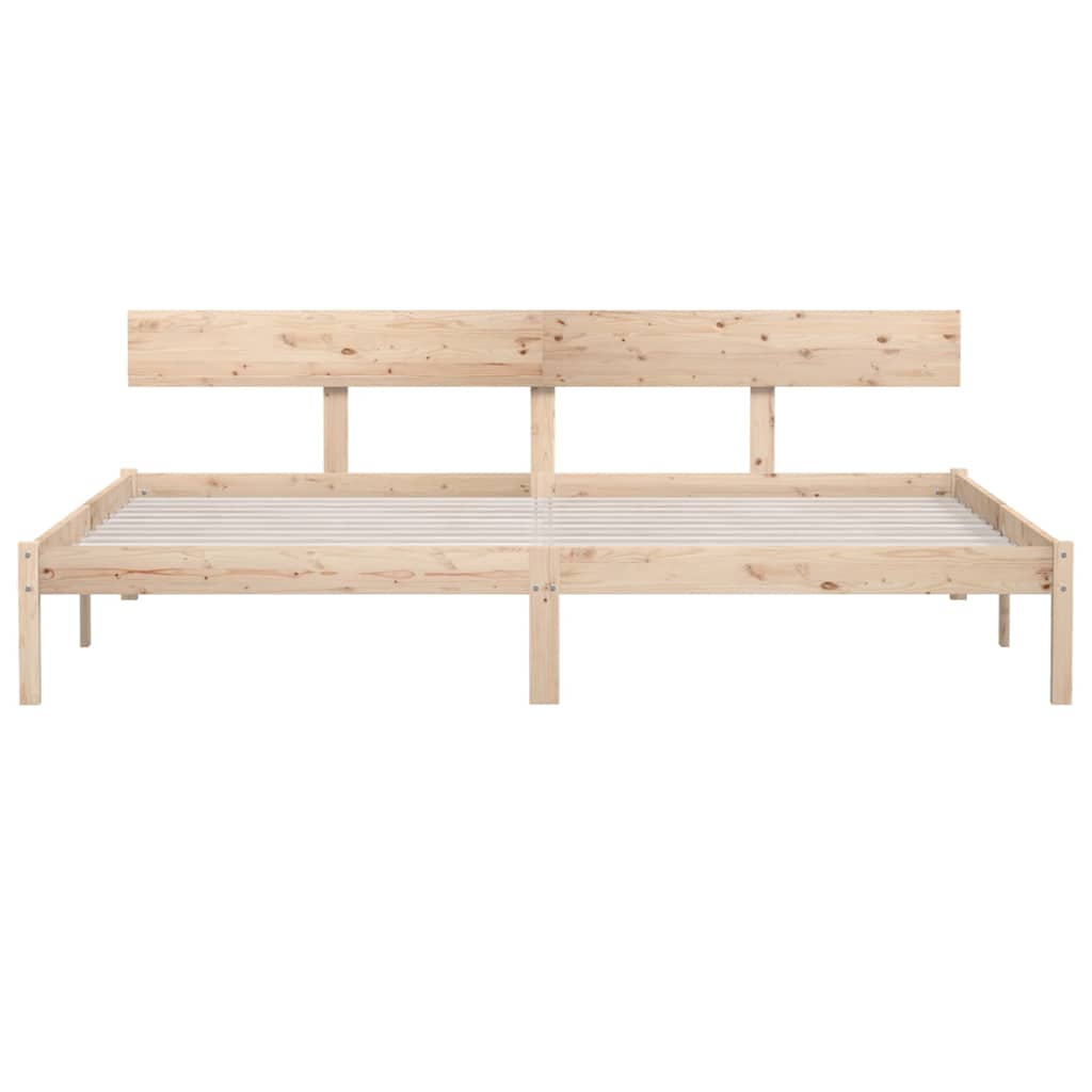 Bed Frame | Natural wood | Solid pine wood (untreated) | Double |  Tough