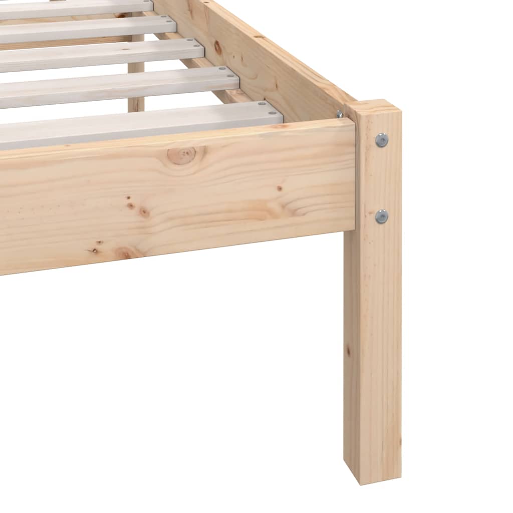 Bed Frame | Natural wood | Solid pine wood (untreated) | Double |  Tough