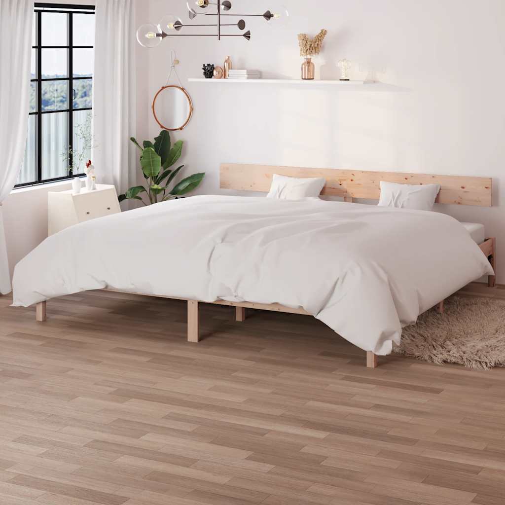 Bed Frame | Natural wood | Solid pine wood (untreated) | Double |  Tough