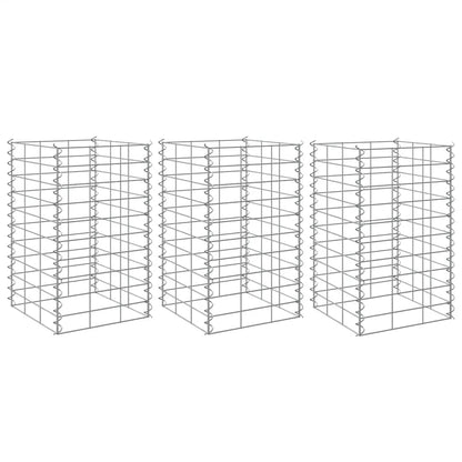 Gabion Raised Beds 3 pcs 30x30x50 cm Iron