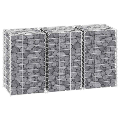 Gabion Raised Beds 3 pcs 30x30x50 cm Iron