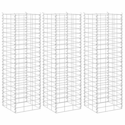 Gabion Raised Beds 3 pcs 30x30x100 cm Iron