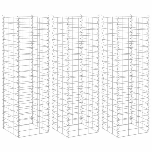 Gabion Raised Beds 3 pcs 30x30x100 cm Iron