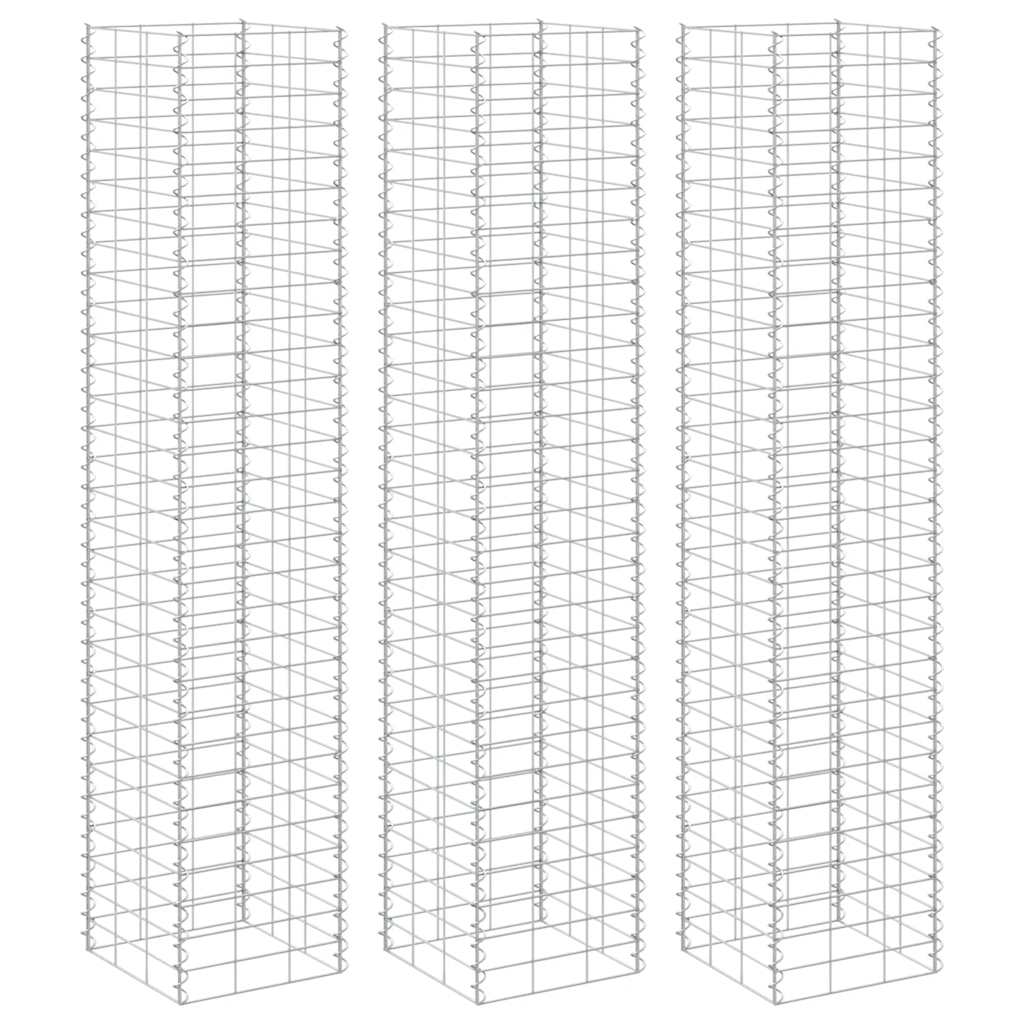 Gabion Raised Beds 3 pcs 30x30x200 cm Iron