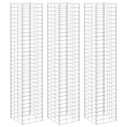 Gabion Raised Beds 3 pcs 30x30x200 cm Iron