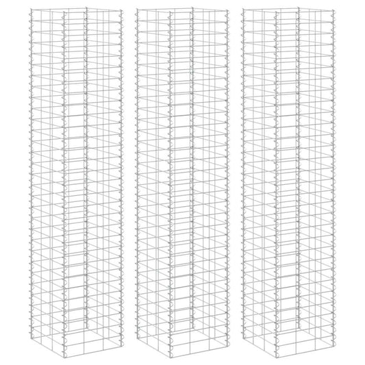 Gabion Raised Beds 3 pcs 30x30x200 cm Iron