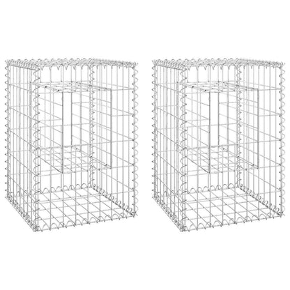 Gabion Basket Posts 2 pcs 40x40x60 cm Iron