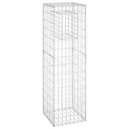 Gabion Basket Posts 2 pcs 40x40x140 cm Iron